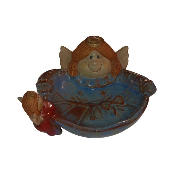 Heaven Sent (2) Angels Figurine Trinket Dish Ring Soap Holder | Cottage Country - Picture 1 of 6